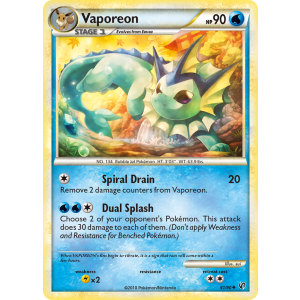 Vaporeon 41/90 Pokemon TCG HeartGold & SoulSilver HSUndaunted