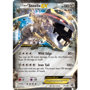 Rare Holo EX Steelix-EX 67/114 Pokemon TCG XY Steam Siege