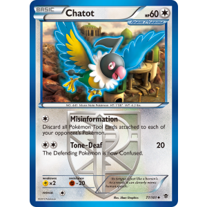 Chatot 77/101 Pokemon TCG Black & White Plasma Blast