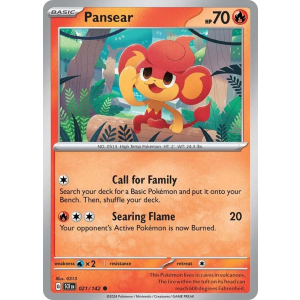 Pansear 21/142 Pokemon TCG Scarlet & Violet Stellar Crown