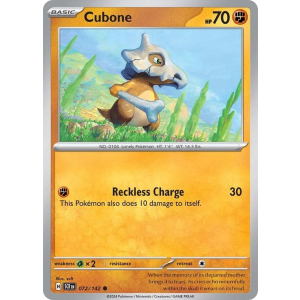 Cubone 72/142 Pokemon TCG Scarlet & Violet Stellar Crown