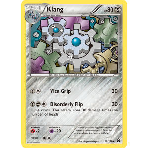 Klang 72/114 Pokemon TCG XY Steam Siege