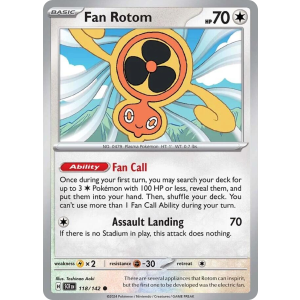 Fan Rotom 118/142 Pokemon TCG Scarlet & Violet Stellar Crown