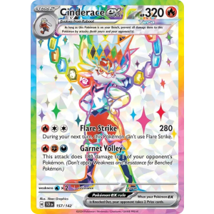 Ultra Rare Cinderace ex 157/142 Pokemon TCG Scarlet & Violet Stellar Crown