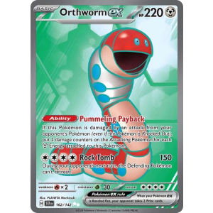 Ultra Rare Orthworm ex 162/142 Pokemon TCG Scarlet & Violet Stellar Crown