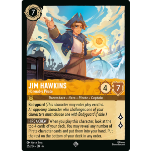 Super Rare Jim Hawkins - Honorable Pirate 25/204 Disney Lorcana TCG Azurite Sea