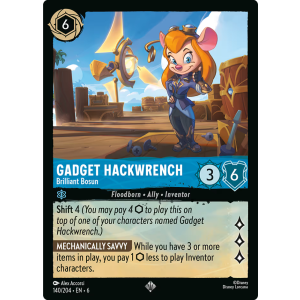 Super Rare Gadget Hackwrench - Brilliant Bosun 140/204 Disney Lorcana TCG Azurite Sea