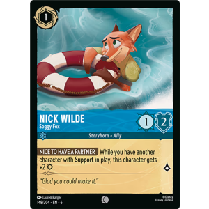 Nick Wilde - Soggy Fox 148/204 Disney Lorcana TCG Azurite Sea