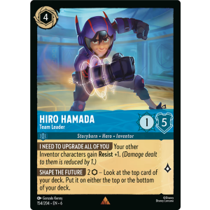 Hiro Hamada - Team Leader 154/204 Disney Lorcana TCG Azurite Sea