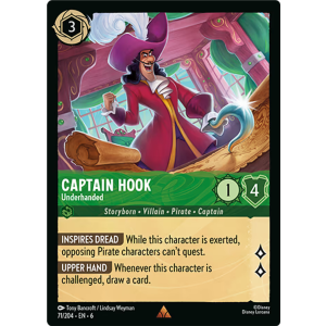 Captain Hook - Underhanded 71/204 Disney Lorcana TCG Azurite Sea