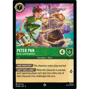 Super Rare Peter Pan - Never Land Prankster 85/204 Disney Lorcana TCG Azurite Sea