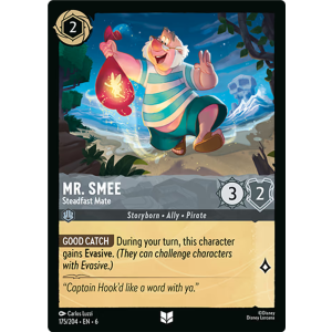 Mr. Smee - Steadfast Mate 175/204 Disney Lorcana TCG Azurite Sea