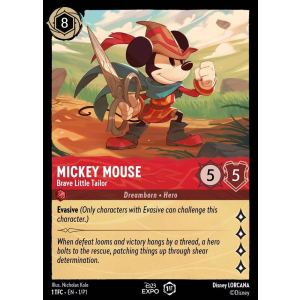 Promo Mickey Mouse - Brave Little Tailor 1/204 Disney Lorcana TCG Promo Set 1