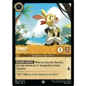 Rabbit - Indignant Pirate 22/204 Disney Lorcana TCG Azurite Sea