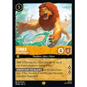 Legendary Simba - Pride Protector 20/204 Disney Lorcana TCG Azurite Sea