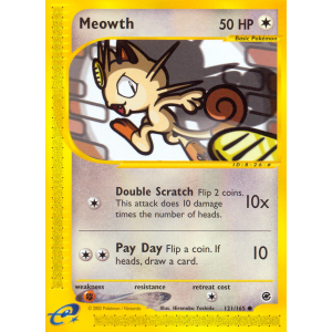 Meowth 121/165 Pokemon TCG E-Card Expedition Base Set