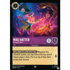 Super Rare Mad Hatter - Eccentric Host 59/204 Disney Lorcana TCG Azurite Sea