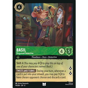 Basil - Disguised Detective 91/204 Disney Lorcana TCG Azurite Sea