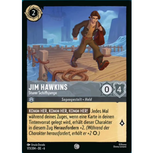 Jim Hawkins - Stubborn Cabin Boy 173/204 Disney Lorcana TCG Azurite Sea