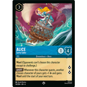 Super Rare Alice - Savvy Sailor 161/204 Disney Lorcana TCG Azurite Sea