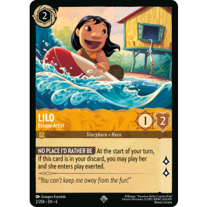 Super Rare Lilo - Escape Artist 2/204 Disney Lorcana TCG Azurite Sea