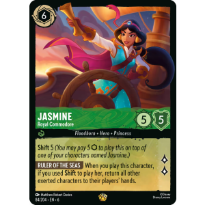 Legendary Jasmine - Royal Commodore 84/204 Disney Lorcana TCG Azurite Sea