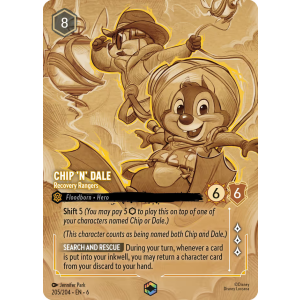 Enchanted Chip 'n' Dale - Recovery Rangers 205/204 Disney Lorcana TCG Azurite Sea