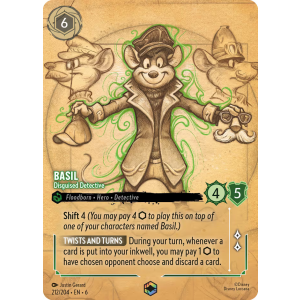 Enchanted Basil - Disguised Detective 212/204 Disney Lorcana TCG Azurite Sea