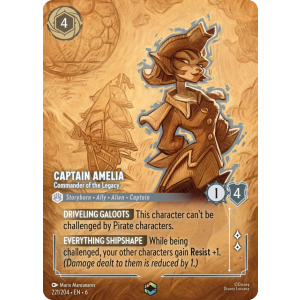 Enchanted Captain Amelia - Commander of the Legacy 221/204 Disney Lorcana TCG Azurite Sea