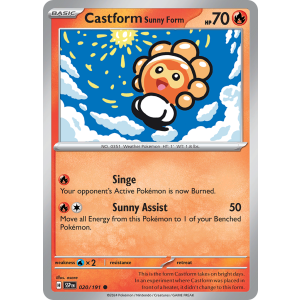 Castform Sunny Form 20/191 Pokemon TCG Scarlet & Violet Surging Sparks