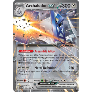 Double Rare Archaludon ex 130/191 Pokemon TCG Scarlet & Violet Surging Sparks