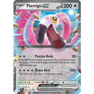 Double Rare Flamigo ex 160/191 Pokemon TCG Scarlet & Violet Surging Sparks