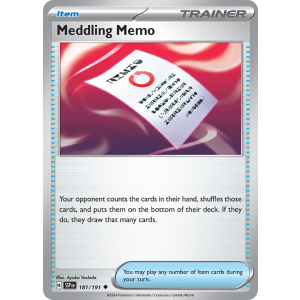 Meddling Memo 181/191 Pokemon TCG Scarlet & Violet Surging Sparks