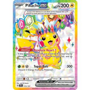 Ultra Rare Pikachu ex 219/191 Pokemon TCG Scarlet & Violet Surging Sparks