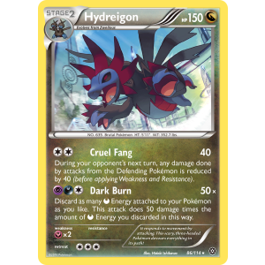 Rare Holo Hydreigon 86/114 Pokemon TCG XY Steam Siege