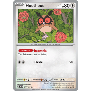 Hoothoot 77/131 Pokemon TCG Scarlet & Violet Prismatic Evolutions