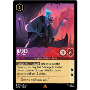 Hades - Fast Talker 52/204 Disney Lorcana TCG Archazia's Island