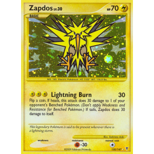 Rare Secret Zapdos 150/147 Pokemon TCG Platinum Supreme Victors