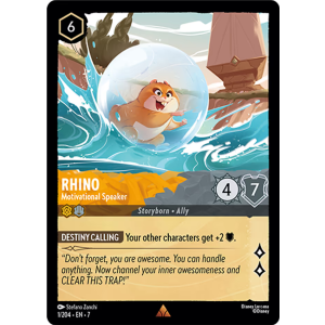 Rhino - Motivational Speaker 1/204 Disney Lorcana TCG Archazia's Island