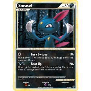 Sneasel 68/90 Pokemon TCG HeartGold & SoulSilver HSUndaunted