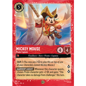 Promo Mickey Mouse - Pirate Captain 18/204 Disney Lorcana TCG Promo Set 2