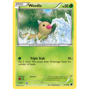 Weedle 1/116 Pokemon TCG Black & White Plasma Freeze