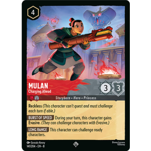 Super Rare Mulan - Charging Ahead 141/204 Disney Lorcana TCG Reign of Jafar
