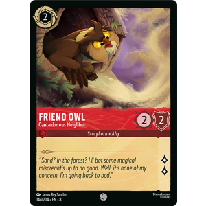 Super Rare Friend Owl - Cantankerous Neighbor 144/204 Disney Lorcana TCG Reign of Jafar
