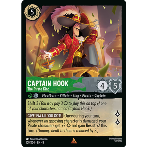 Captain Hook - The Pirate King 109/204 Disney Lorcana TCG Reign of Jafar