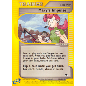 Mary's Impulse 142/165 Pokemon TCG E-Card Expedition Base Set