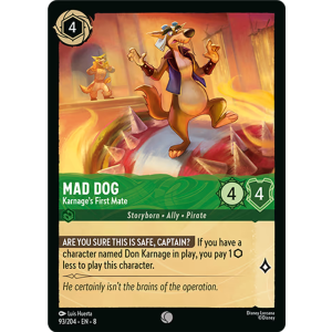 Mad Dog - Karnage's First Mate 93/204 Disney Lorcana TCG Reign of Jafar