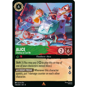 Alice - Clumsy as Can Be 104/204 Disney Lorcana TCG Reign of Jafar