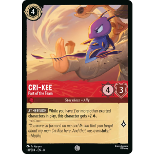 Cri-kee - Part of the Team 131/204 Disney Lorcana TCG Reign of Jafar