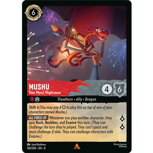 Mushu - Your Worst Nightmare 142/204 Disney Lorcana TCG Reign of Jafar